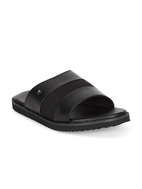 

Van Heusen Men Black Leather Comfort Sandals