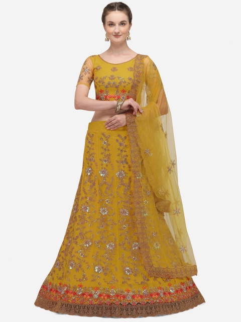 

Netram Yellow Semi-Stitched Lehenga & Blouse with Dupatta