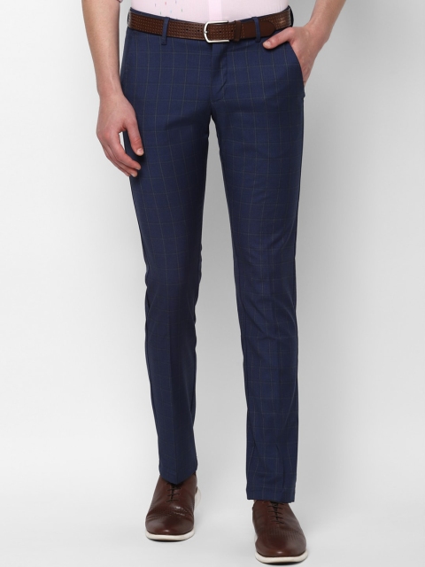 

Allen Solly Men Navy Blue Regular Fit Checked Semi-Formal Trousers