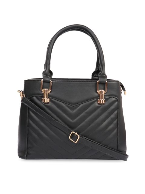 

Ratans Black Quilted Handheld Bag