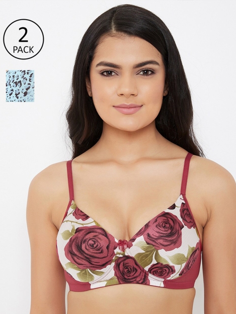 

Clovia Women Multi Non-Wired Full Cup Printed T-shirt Bra, Assorted