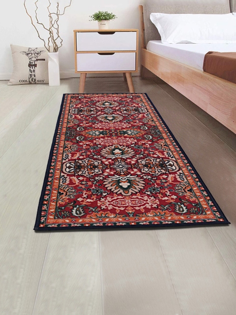 

RUGSMITH Red & Black Printed Premium Quality Anti-Skid Floor Runner