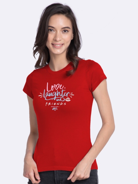 

Bewakoof Women Red Typography Printed T-shirt