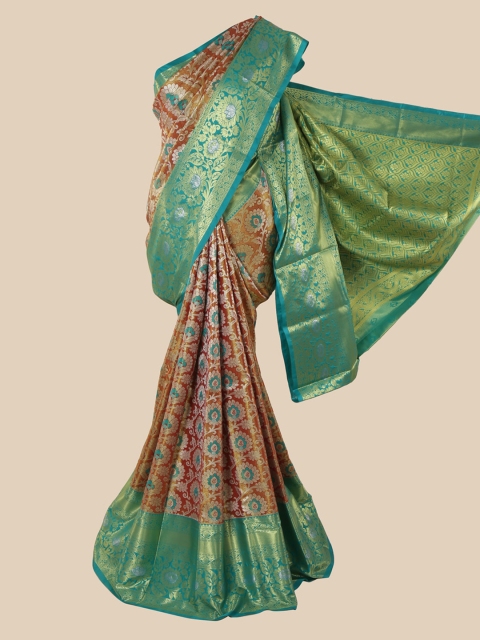 

Pothys Brown & Green Pure Silk Woven Design Saree