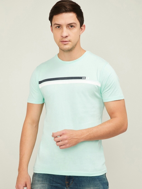 

UCLA Men Turquoise Blue Solid Round Neck T-shirt