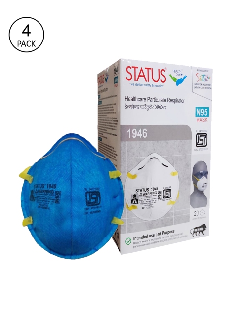 

Status Unisex Pack Of 4 Blue Solid 5-Ply Reusable N95 Masks
