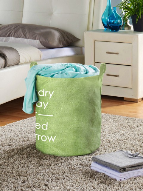 

Story@home Green & White Printed Foldable Laundry bag