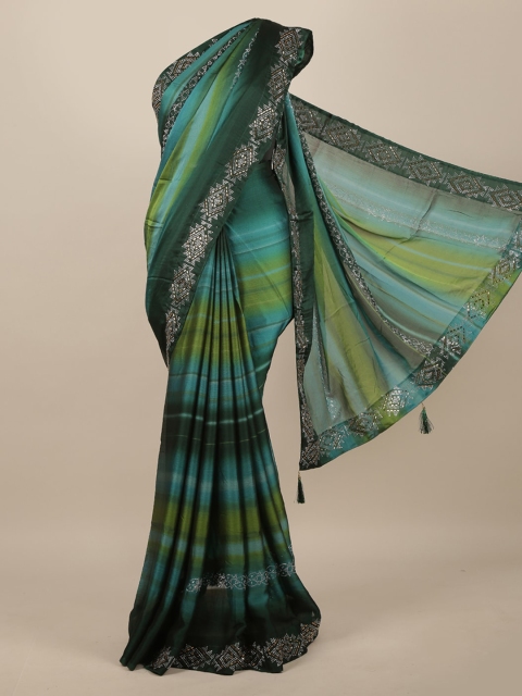 

Pothys Multicoloured Striped Poly Chiffon Saree, Multi
