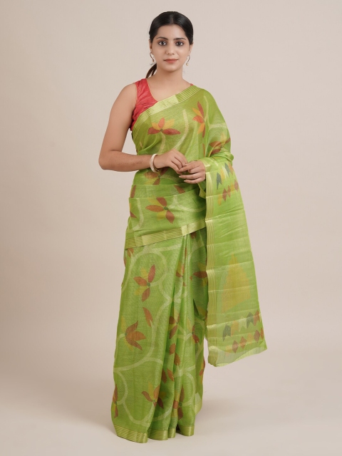 

Pothys Green Woven Design Jute Silk Saree