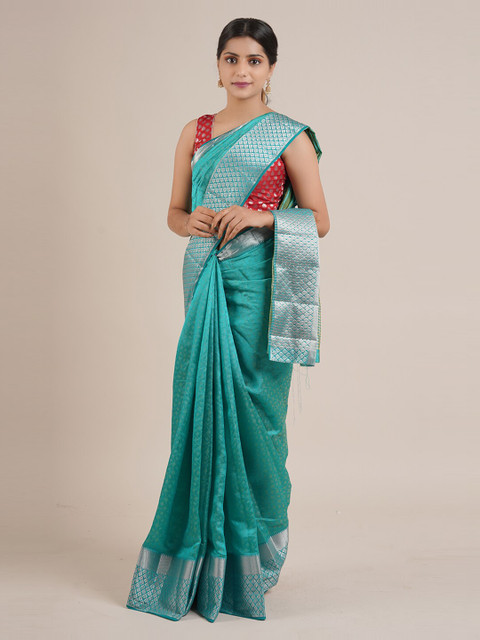 

Pothys Jute Silk Blue Saree