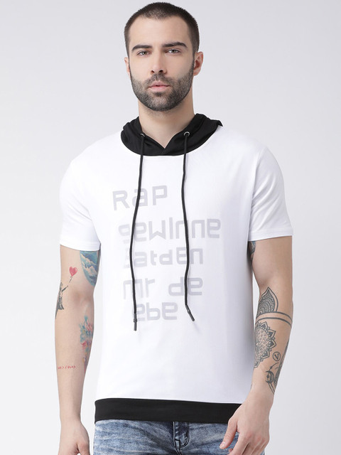 

Rex Straut Jeans Men White & Black Typography Printed Slim Fit Tshirts