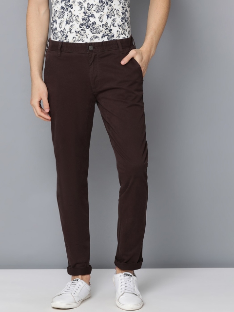 

Bruun & Stengade Men Brown Slim Fit Solid Chinos