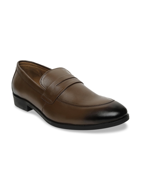 

LOUIS STITCH Men Brown Solid Genuine Italian Leather Formal Handcrafted Loafers