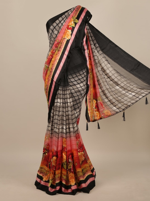 

Pothys Multicoloured Printed Poly Chiffon Saree, Multi