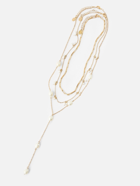 

Accessorize Gold-Plated & White Necklace