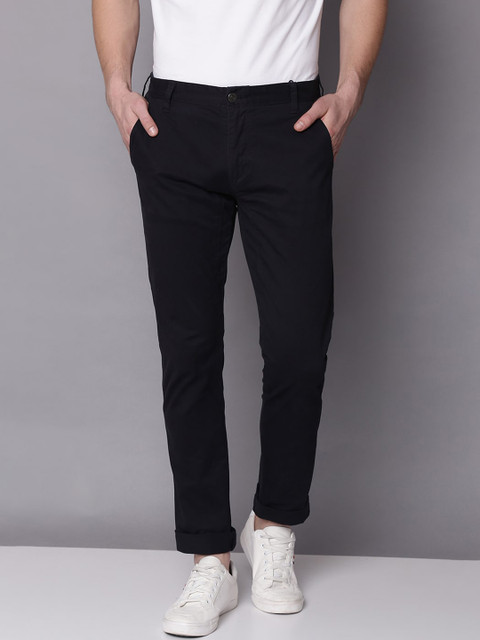 

Bruun & Stengade Men Black Slim Fit Solid Chinos