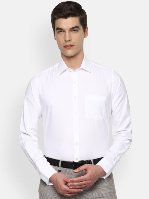 

Van Heusen Men White Slim Fit Solid Cotton Formal Shirt