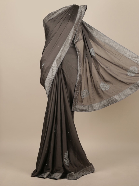 

Pothys Grey Solid Saree