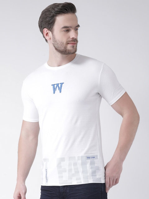 

Rex Straut Jeans Men White Typography Printed Slim Fit T-shirt