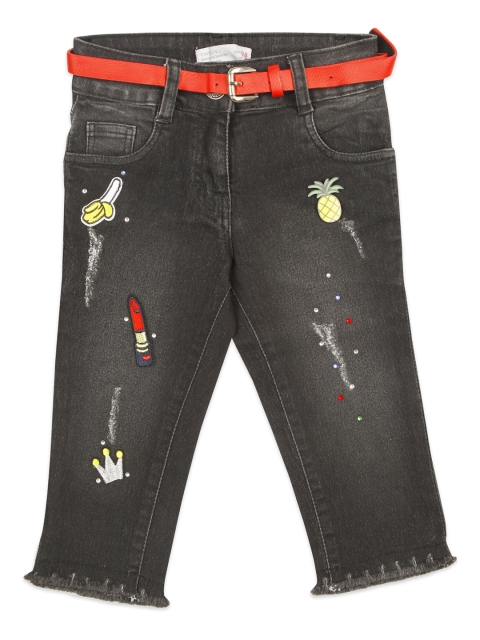 

Tiny Girl Girls Black & Yellow Printed Capris