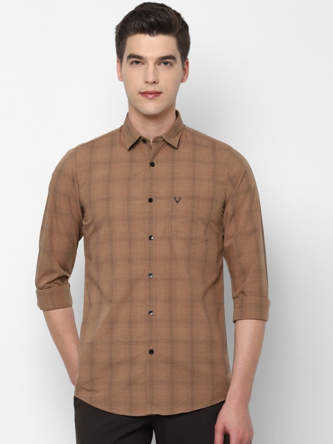 

Allen Solly Men Brown & Black Slim Fit Checked Cotton Casual Shirt