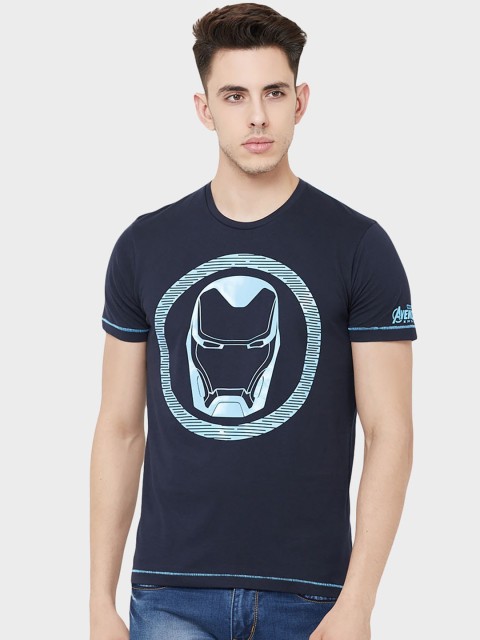 

Free Authority Men Navy Blue Printed Round Neck T-shirt