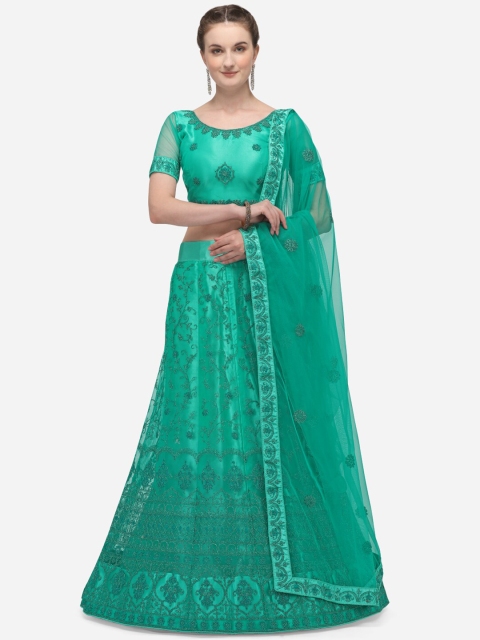 

Netram Sea Green Semi-Stitched Embroidered Lehenga Choli