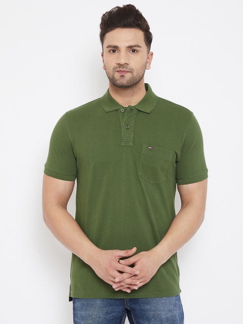 

98 Degree North Men Green Polo Collar T-shirt