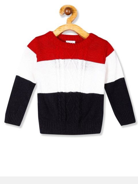 

Donuts Boys Multi Crew Neck Colour Block Sweater, Red