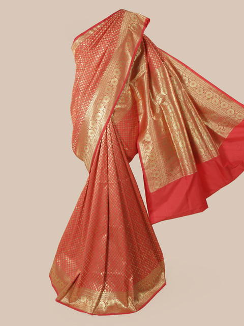 

Pothys Peach-Coloured Pure Silk Woven Design Banarasi Saree