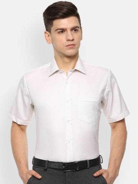 

Van Heusen Men Cream-Coloured Regular Fit Solid Cotton Formal Shirt