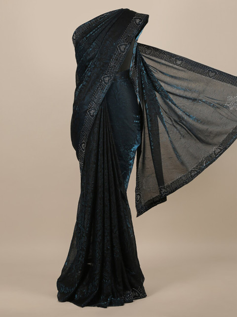

Pothys Blue Woven Design Jute Silk Saree