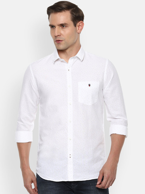 

Louis Philippe Sport Men White Solid Slim Fit Printed Casual Shirt