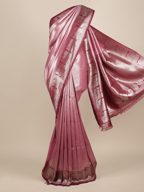 

Pothys Pink Woven Design Jute Silk Saree