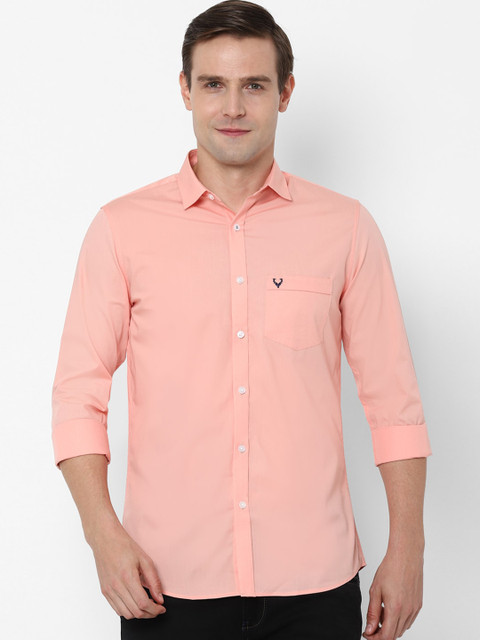 

Allen Solly Men Peach-Coloured Slim Fit Solid Casual Shirt