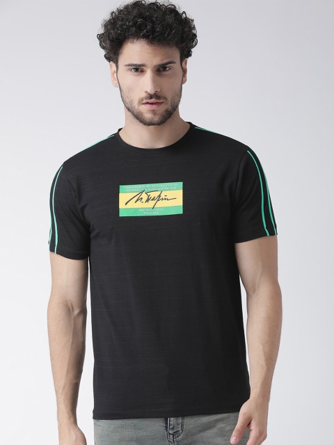 

Rex Straut Jeans Men Black Printed Round Neck T-shirt