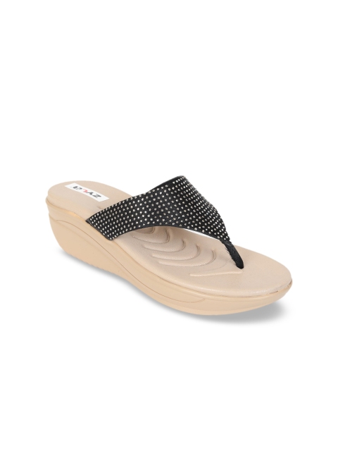 

Zyla Women Black Embellished Wedges