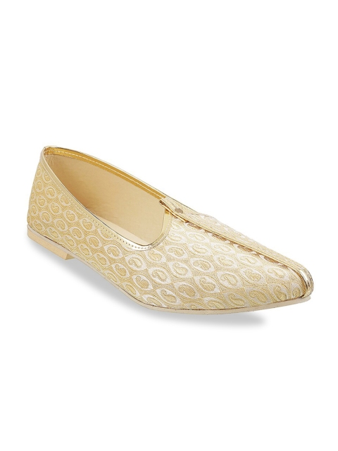 

WALKWAY Men Gold-Toned Ethnic Comfort Sandals