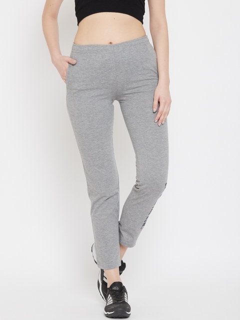 

NEVA Women Grey Solid Straight-Fit Cotton Track Pants