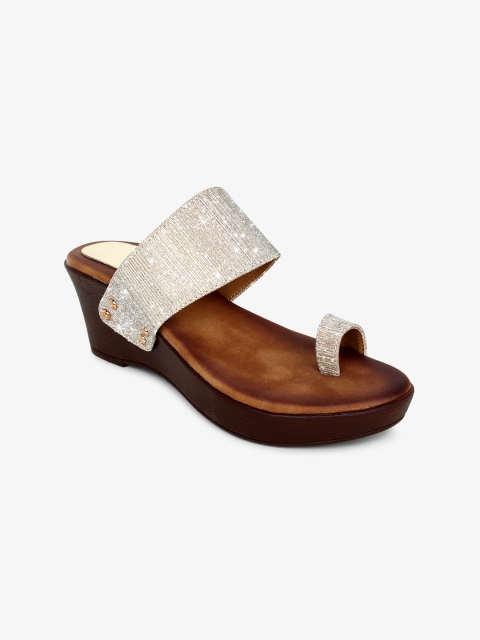 

Bloomtale Women Gold-Toned Embellished One-Toe Heels
