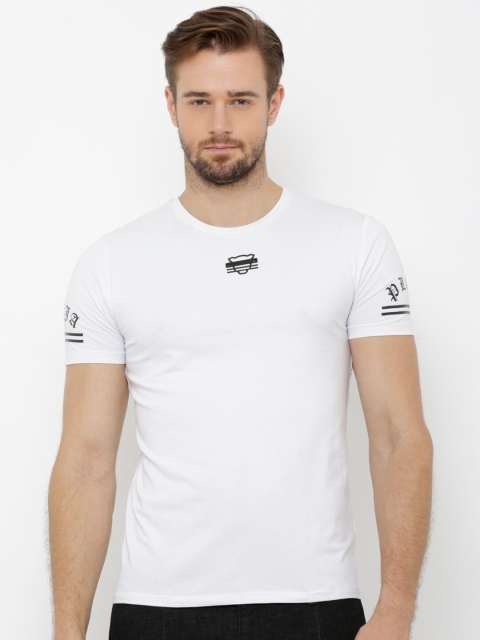 

Rex Straut Jeans Men White Solid Round Neck T-shirt