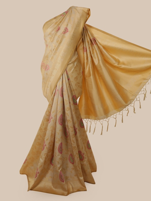 

Pothys Cream-Coloured Woven Design Banarasi Saree