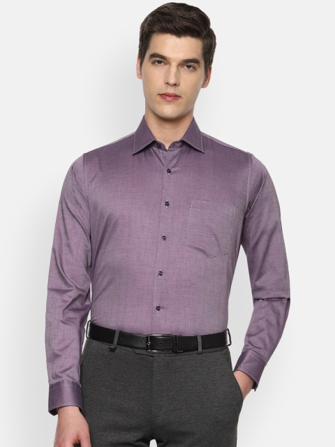

Van Heusen Men Purple & White Slim Fit Self Design Cotton Formal Shirt