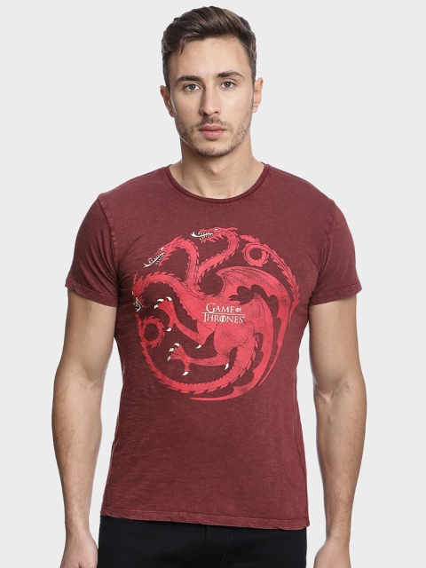 

Free Authority Men Rust Red Game Of Thrones Printed T-shirt
