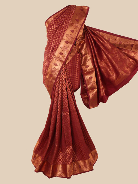 

Pothys Maroon Woven Design Pure Silk Saree