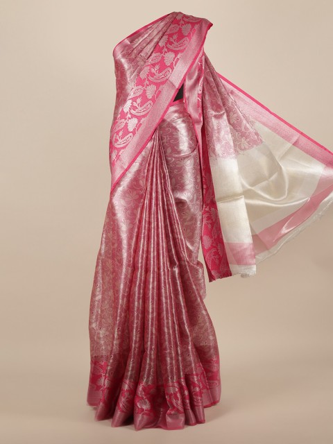 

Pothys Pink & Mauve Jute Silk Woven Design Saree