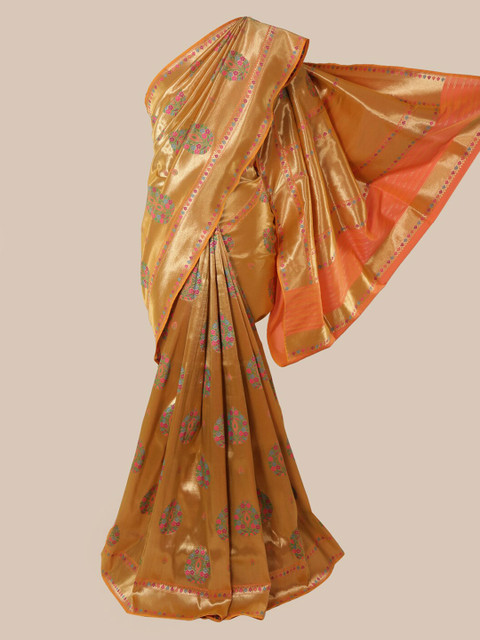 

Pothys Gold-Toned Pure Silk Woven Design Banarasi Saree