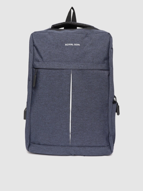 ROYAL SON Unisex Navy Blue Backpack with USB Charging Port