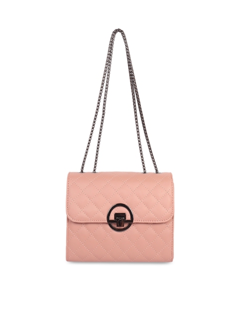 

Ratans Peach-Coloured Quilted Shoulder Bag