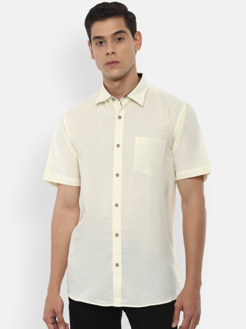 

Van Heusen Sport Men Cream-Coloured Regular Fit Solid Casual Shirt